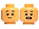 Part No: 3626pb2998 Name: Minifigure, Head Dual Sided Child, Reddish Brown Freckles, Grin / Scared Open Mouth, Black Eyebrows Pointed Ends Pattern Part No: 3626pb2998 Name: Minifigure, Head Dual Sided Child, Reddish Brown Freckles, Grin / Scared Open Mouth, Black Eyebrows Pointed Ends Pattern