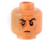 Part No: 3626pb3046  Name: Minifigure, Head SW Black Eyebrows, Dark Red Crosshairs Tattoo and Dark Orange Cheek Lines Pattern