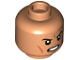 Part No: 3626pb3097  Name: Minifigure, Head Black Eyebrows, White Pupils, Medium Nougat Cheek Lines, Chin Dimple, Open Mouth with Teeth, Angry Pattern