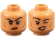 Part No: 3626pb3674  Name: Minifigure, Head Dual Sided Female Black Eyebrows, Dark Orange Lips and Cheek Lines, Frown / Lopsided Open Mouth Smile and Wink Pattern