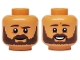 Part No: 3626pb3721  Name: Minifigure, Head Dual Sided Dark Brown Eyebrows and Beard, Neutral / Open Mouth Smile with Teeth Pattern
