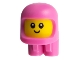 Part No: 100662pb04  Name: Minifigure, Head, Modified Baby / Toddler with Molded Dark Pink Space Helmet and Air Tanks and Printed Black Grin and Eyes with White Glints Pattern