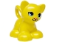 Part No: 104931pb02  Name: Duplo Cat Kitten Standing with Molded Yellow Feet, Chest, Muzzle, Tail Tip, and Inner Ears and Printed Black Mouth and Nose, Medium Azure Eyes, Coral Tongue Pattern