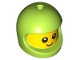 Part No: 115329pb01  Name: Minifigure, Head, Modified Baby / Toddler with Molded Lime Space Helmet and Printed Black Grin and Eyes with White Glints Pattern