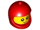Part No: 115329pb03  Name: Minifigure, Head, Modified Baby / Toddler with Molded Red Space Helmet and Printed Black Grin and Eyes with White Glints Pattern