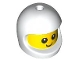 Part No: 115329pb04  Name: Minifigure, Head, Modified Baby / Toddler with Molded White Space Helmet and Printed Black Grin and Eyes with White Glints Pattern