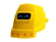 Part No: 13792pb05  Name: Minifigure, Headgear Helmet Welding with Dark Azure Pixelated Eyes, Orange Rivets Pattern