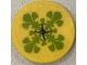 Part No: 14769pb0606  Name: Tile, Round 2 x 2 with Bottom Stud Holder with Cushion with Black Button and Lime Fleur-de-lis Pattern (Sticker) - Set 41426