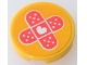 Part No: 14769pb545  Name: Tile, Round 2 x 2 with Bottom Stud Holder with White Heart on 2 Coral Bandages Pattern (Sticker) - Set 41394