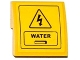 Part No: 15068pb035  Name: Slope, Curved 2 x 2 x 2/3 with Electricity Danger Sign, Hatch and 'WATER' Pattern (Sticker) - Set 60075