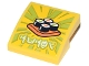 Part No: 15068pb322  Name: Slope, Curved 2 x 2 x 2/3 with Ninjago Logogram 'SUSHI', Orange Plate with 4 Sushi Maki Rolls Pattern (Sticker) - Set 71741