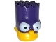 Part No: 15523pb03  Name: Minifigure, Head, Modified Simpsons Bart Simpson with Dark Purple Mask Pattern