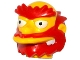 Part No: 19679pb01  Name: Minifigure, Head, Modified Simpsons Groundskeeper Willie with Red Beard, Eyebrows and Hair Pattern