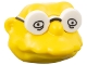 Part No: 19907pb01  Name: Minifigure, Head, Modified Simpsons Hans Moleman with White Glasses with Eyes Pattern