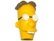 Lot ID: 406390522  Part No: 19913pb01  Name: Minifigure, Head, Modified Simpsons Professor Frink with Glasses and Dark Tan Hair Pattern