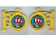 Part No: 2038pb05  Name: Road Sign Round on Pole with Ornate Top Attachment with Bus Pattern (Stickers) - Set 3719
