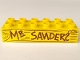 Lot ID: 376701248  Part No: 2300pb009  Name: Duplo, Brick 2 x 6 with 'MR SANDERS' and Wood Grain Pattern