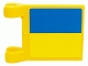 Part No: 2335pb024  Name: Flag 2 x 2 Square with SpongeBob Blue and Yellow Rectangle Pattern (Sticker) - Sets 3825 / 3833