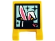 Lego part: Flag 2 x 2 Square with Screen with Rabbit Ears in Magicians Hat with Heart and Sparkles Pattern (Sticker) - Set 41429