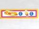 Part No: 2431pb0431  Name: Tile 1 x 4 with Menu with Sandwich and French Fries on White Background with Magenta Border Pattern (Sticker) - Set 41058