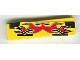 Part No: 2431pb058  Name: Tile 1 x 4 with Red Flames on Black and Yellow Pattern (Sticker) - Set 8644
