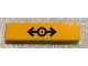 Part No: 2431pb173  Name: Tile 1 x 4 with Train Logo Black on Yellow Background Pattern (Sticker) - Set 3677