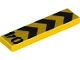 Part No: 2431pb482  Name: Tile 1 x 4 with Black '04' and Danger Stripes Pattern