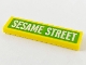 Part No: 2431pb647  Name: Tile 1 x 4 with White 'SESAME STREET' on Lime Background Pattern