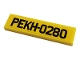 Part No: 2431pb691  Name: Tile 1 x 4 with 'PEKH-0280' on Yellow Background Pattern (Sticker) - Set 10265