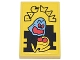 Part No: 26603pb342  Name: Tile 2 x 3 with Black Outline 'PAC-MAN' Logo and Yellow PAC-MAN and Medium Blue Ghost (Inky) Characters with Red Eyes and Open Mouth on Black Maze Pattern (Sticker) - Set 10323