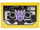 Part No: 26603pb527 Name: Tile 2 x 3 with Cassette Tape with Dark Purple and Silver Transformers Decepticon Logo, 'MC-60' and Dark Bluish Gray Circles on Black Background Pattern (Ravage) Part No: 26603pb527 Name: Tile 2 x 3 with Cassette Tape with Dark Purple and Silver Transformers Decepticon Logo, 'MC-60' and Dark Bluish Gray Circles on Black Background Pattern (Ravage)