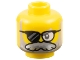 Lot ID: 405234472  Part No: 28621pb0120  Name: Minifigure, Head Dark Bluish Gray Eye, Black Sunglasses with Clear Left Lens, Light Bluish Gray and Silver Beard and Moustache Pattern - Vented Stud