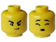 Lot ID: 408612576  Part No: 28621pb0133  Name: Minifigure, Head Dual Sided Black Eyebrows, Medium Nougat Chin Dimple, Scowl / Open Mouth Sleeping Pattern - Vented Stud