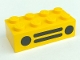 Part No: 3001pb019  Name: Brick 2 x 4 with Car Grille and Headlights (2 Circles, 2 Lines) Black Pattern