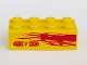 Part No: 3001pb104R  Name: Brick 2 x 4 with Light Purple Flames and 'NITRO' on Yellow Background Pattern Model Right Side (Sticker) - Set 8666