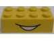 Part No: 3001pb166  Name: Brick 2 x 4 with Open Mouth Smile Pattern (Sticker) - Set 5475