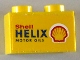 Part No: 3004pb068  Name: Brick 1 x 2 with 'Shell HELIX MOTOR OILS' on Yellow Background Pattern on Both Sides (Stickers) - Set 1254