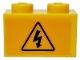 Part No: 3004pb140  Name: Brick 1 x 2 with Electricity Danger Sign Pattern (Sticker) - Set 60022