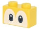 Part No: 3004pb206  Name: Brick 1 x 2 with Dark Blue and Black Eyes on White Background Pattern (Super Mario Yoshi)