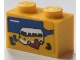 Part No: 3004pb275  Name: Brick 1 x 2 with Camper Van on Beach with Red Minifigure Silhouette Pattern (Sticker) - Set 40346