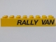 Part No: 3007pb03L  Name: Brick 2 x 8 with 'RALLY VAN' Pattern Model Left Side (Sticker) - Set 5550