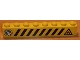 Part No: 3008pb038  Name: Brick 1 x 8 with Black and Yellow Danger Stripes, Shuttle Left, Flame Right Pattern (Sticker) - Set 6459