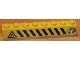 Part No: 3008pb039  Name: Brick 1 x 8 with Black and Yellow Danger Stripes, Shuttle Right, Flame Left Pattern (Sticker) - Set 6459
