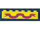Part No: 3009pb006  Name: Brick 1 x 6 with Dark Pink Ribbon on Yellow Background Pattern (Sticker) - Sets 375-2 / 6075-2