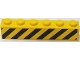 Part No: 3009pb219  Name: Brick 1 x 6 with Black and Yellow Danger Stripes Pattern Full Length (Sticker) - Set 60122