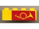 Part No: 3010pb024  Name: Brick 1 x 4 with Mail Horn on Red Background Pattern, Right Side