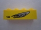 Part No: 3010pb146R  Name: Brick 1 x 4 with 'CELLFISH' and 'V8' on Yellow Background Pattern Model Right Side (Sticker) - Set 8495