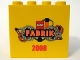Lot ID: 62137476  Part No: 30144pb048  Name: Brick 2 x 4 x 3 with LEGO Fabrik 2008 Pattern B