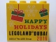 Part No: 30144pb195  Name: Brick 2 x 4 x 3 with LEGOLAND Dubai 2016 Happy Holidays Pattern