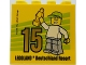 Part No: 30144pb231  Name: Brick 2 x 4 x 3 with Besuchsmeister 15 Gold 2018 Legoland Deutschland Resort Pattern